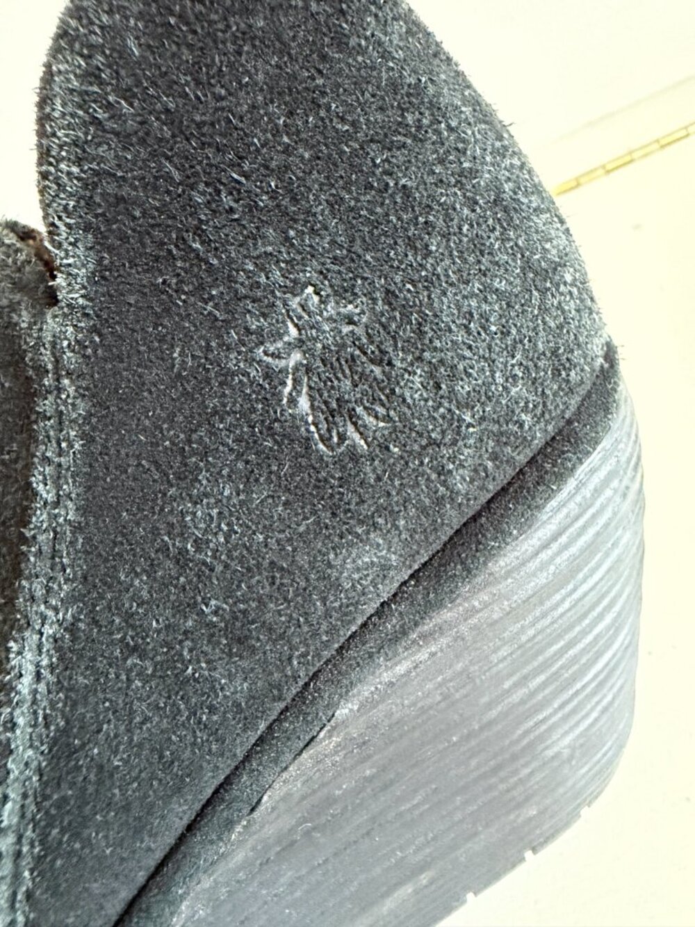 FLY London Black Suede Side Zip Wedge Ankle Booties Women - Picture 5 of 11